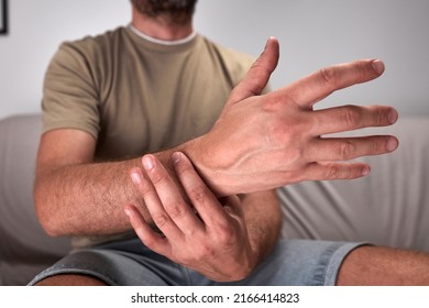 Adult man with hand and wrist pain.