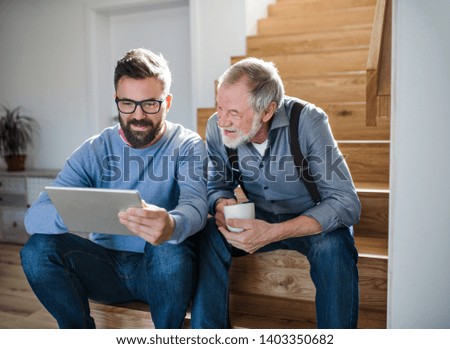 Similar – Image, Stock Photo Stairs in the old building