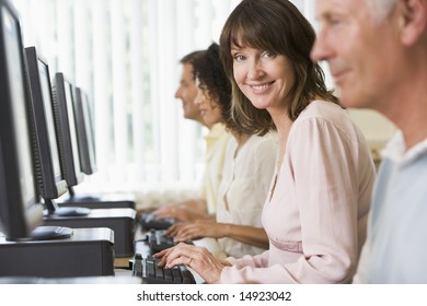 Adult Students In A Computer Lab