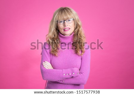 Similar – Image, Stock Photo girl office worker in bright business suit