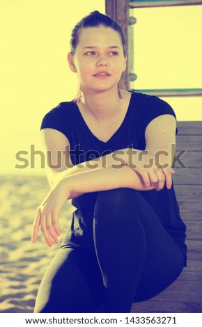 Similar – Portrait of a woman at the Baltic Sea