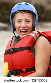 Adult Woman Wearing Typical Water Sport Outfit