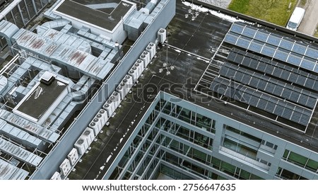 Advanced AI computing center with solar energy system