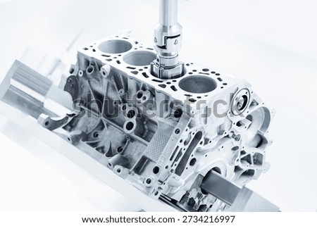 Advanced cnc milling machine operating on Engine Cylinder Chamber restoration.