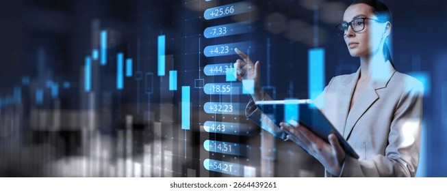 Advanced Financial Analysis with Interactive Digital Market Data Display. - Powered by Shutterstock - Get 15% off with code: PIKWIZARD15