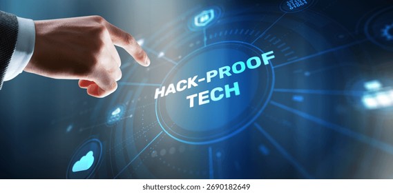 Advanced hack-proof technology system with impenetrable cybersecurity and digital protection features.