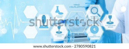 Advanced medical nanotechnology visualization techniques showcasing electron beam imaging cell ultrastructure and microscopic analysis for highresolution scientific research