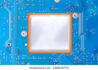 Advanced Technology Concept Visualization: Circuit Board CPU Processor Microchip Starting Artificial Intelligence Digitalization of Neural Networking and Cloud Computing. Digital Lines Move Data - Shutterstock ID 2368610753