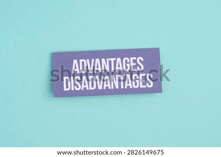 Advantages and disadvantages concept representing a comparison of benefits and drawbacks for business decision-making and presentations, shown on a pastel blue background.