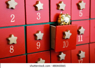 Advent calendar with chocolate toy horizontal