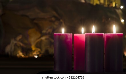 Advent Candles and Creche Week 4