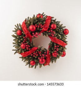 Advent Christmas Wreath For Door Decoration Over White