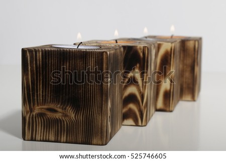 Advent Wooden Christmas Candle Kerze Teelicht Stock Photo Edit Now