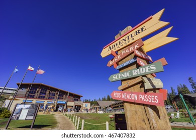 Adventure Center In Mammoth Lake With Blue Sky