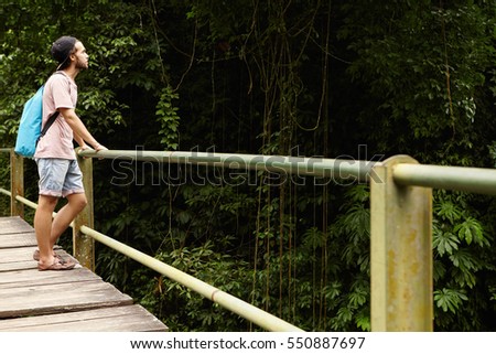 Similar – Image, Stock Photo wooden bridge Trip Freedom