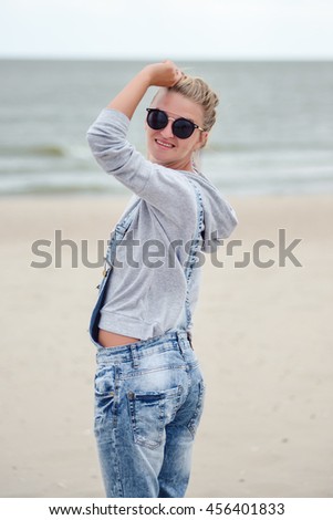 Similar – Young, slim, blonde woman on a Baltic beach