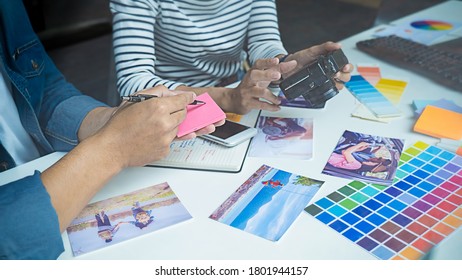 Advertising agency designer creative start-up team discussing ideas in office.  - Shutterstock ID 1801944157
