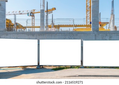 Advertising Banner Mock-up On The Construction Site Fence