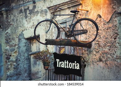 Advertising Banners In Italian Tavern