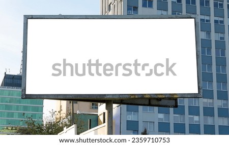 Advertising billboard mockup in front of the office building