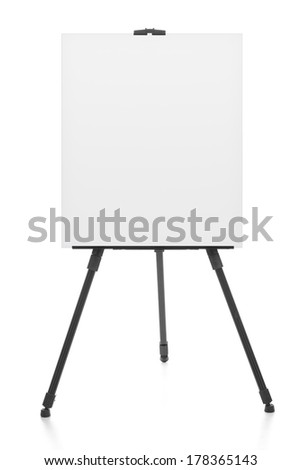 advertising stand or flip chart or blank artist easel isolated on white