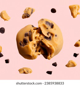 Advertising - testimonial photo of cookie dough piece isolated 