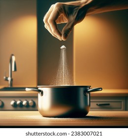 Advertising - testimonial photo of filled a pot with water and added a pinch of salt.