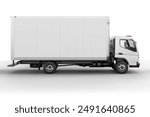 ADVETISING TRUCK WITH BACKGROUND WHITE