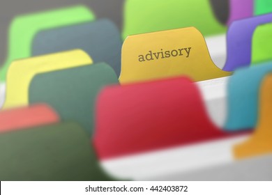 advisory word on index card