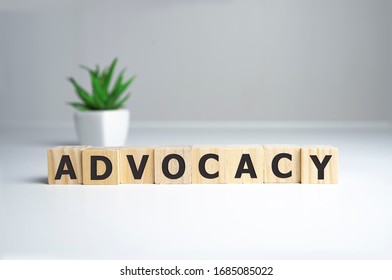 ADVOCACY Word Made With Building Blocks, Business Concept