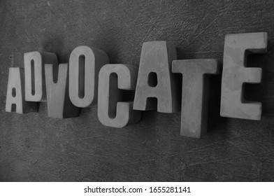 Advocate, Word From Concrete With Background.