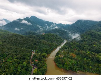 Aeral View on Ramboda falls and valley, Sri Lanka. - Shutterstock ID 658657402