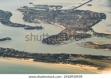Aeral view of Venice and the laguna,