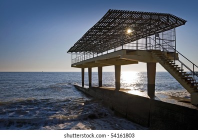 Aerarium With Sun Shining Through The Roof. Black Sea, Sochi, Russia.