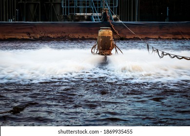 Aeration Pump In An Aeration Pond For Pumped Up Contaminated Groundwater