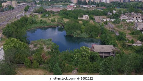 Aereal View Of Ex SNIA Or Sandro Pertini Lake In Rome, May 2017