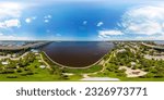 Aerial 360 drone photo Flagler Park Stuart Florida equirectangular