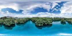 Aerial 360 View Of Camecuaro Lake In Mexico City