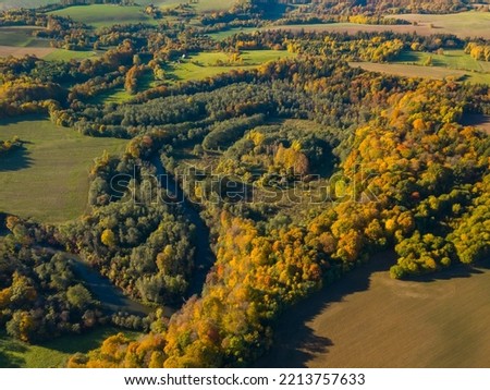 Aerial autumn landscape with colorful maple trees Stock photo © 