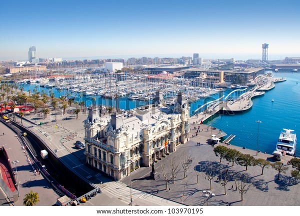 Aerial Barcelona Port Marina View Plaza Stock Photo (Edit Now) 103970195