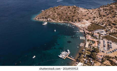 Aerial Datça Beaches. KARGI Beach Datça Turkey Aerial Shot.