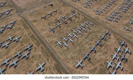 Aerial Bird View Of Aircraft Boneyard