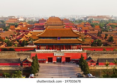 An aerial bird view of the Forbidden City.