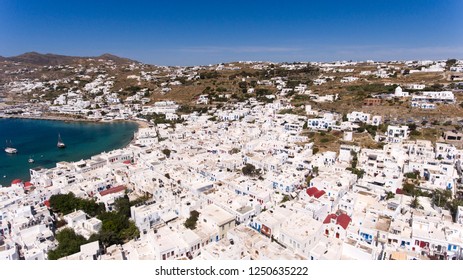 Aerial Birds Eye View Mykonos Cyclades Stock Photo 1250635222 ...