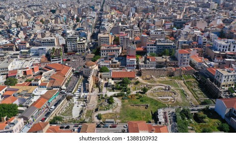 Aerial Birds Eye View Photo Taken By Drone Of Iconic Monastiraki District, Athens Historic Centre, Attica, Greece