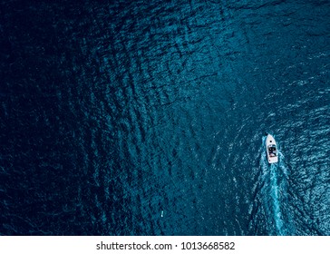 Aerial Of Boat On Water