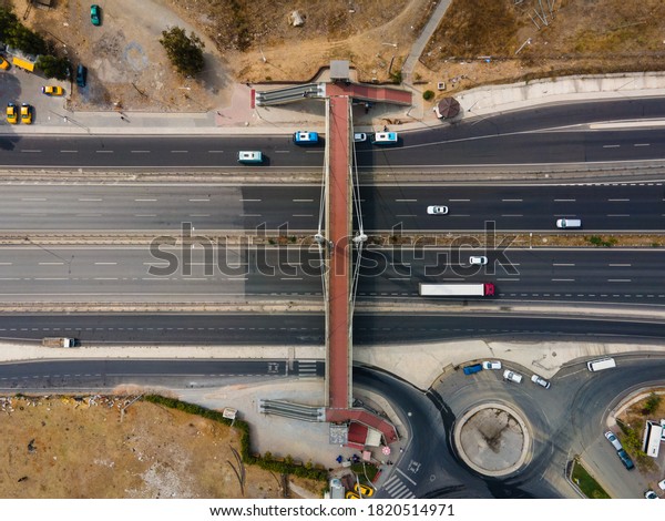 aerial bridge and highway\
road
