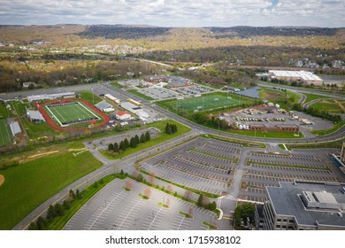 Aerial Of Bridgewater New Jersey During Pandmic Coronavirus