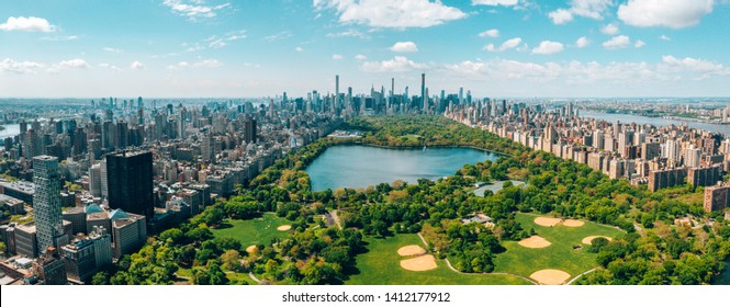Aerial central park view in New York, USA. 