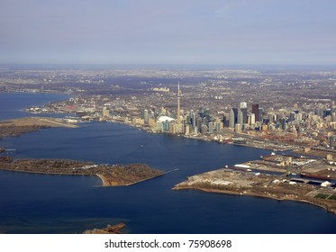 Aerial City View Of Downtown Toronto With The Greater Toronto Area In The Background